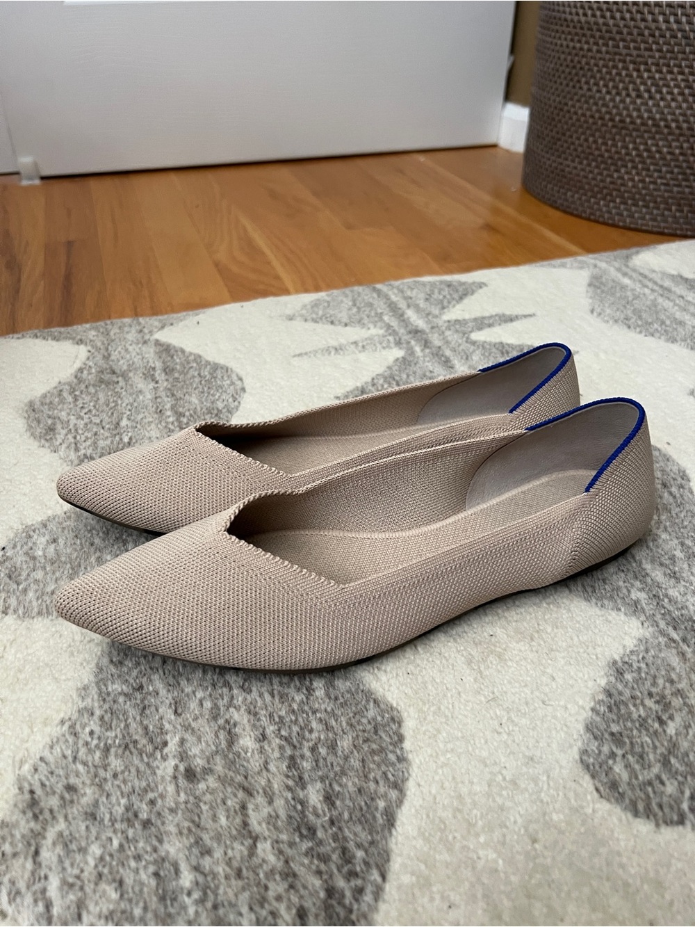 Rothy's Pointed Knit Flat in Ecru - Picture 3 of 5